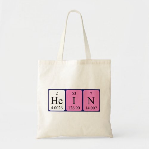 Hein periodic table name tote bag