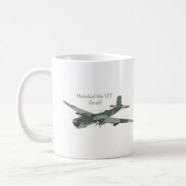 Heinkel He 177 German WW2 Bomber Airplane Coffee Mug (Left)
