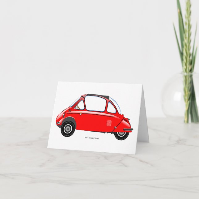 Heinkel Trogan Bubble car greeting card. Thank You Card (Front)