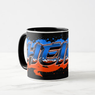 Heinz first name last name graffiti blue orange cu mug