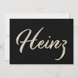 Heinz Name white gold Handwriting Card