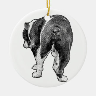 Heirloom Bulldog with Starry Dots Ceramic Ornament