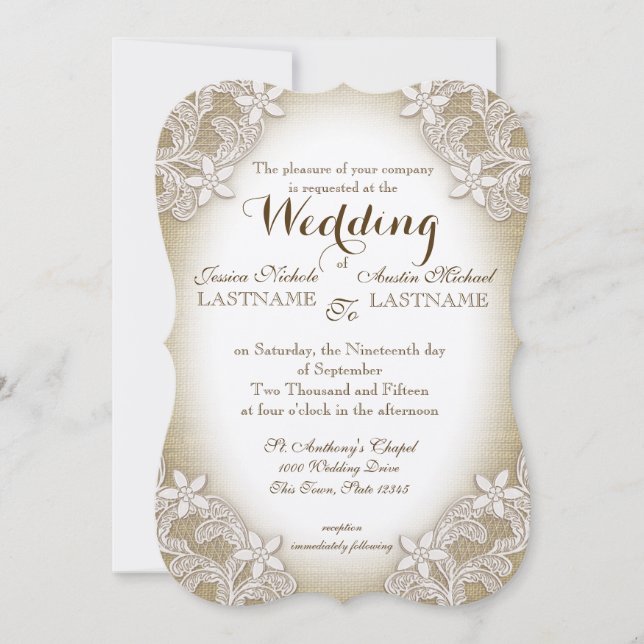 Heirloom Country Wedding Invitation (Front)