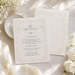Heirloom Embossed Style Wedding Details Enclosure Card