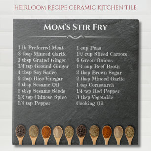 Heirloom Family Recipe Ingredients List Kitchen Ceramic Tile