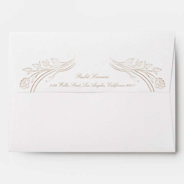 Heirloom Floral Rococo Bridal Shower Envelope (Back (Top Flap))