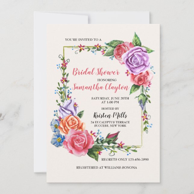 Heirloom Flowers Invitation (Front)