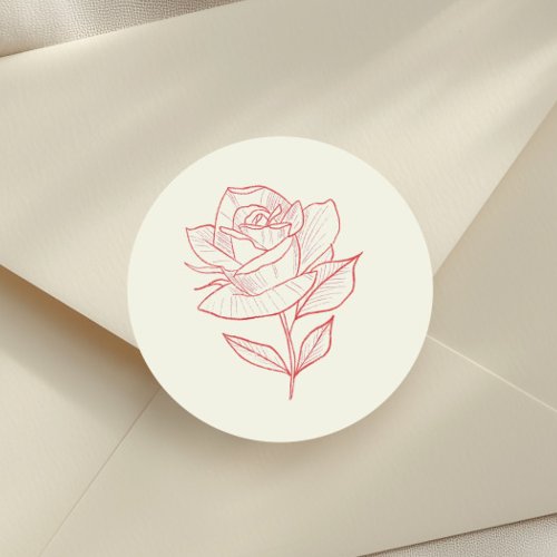 Heirloom Garden Burgundy Rose Wedding Classic Round Sticker