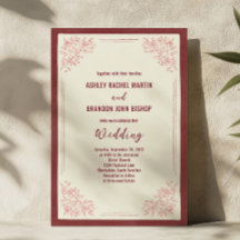 Heirloom Garden Burgundy Vintage Floral Wedding