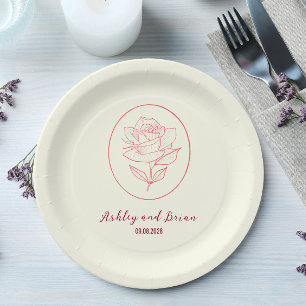 Heirloom Garden Classic Floral Rose Wedding Paper Plates