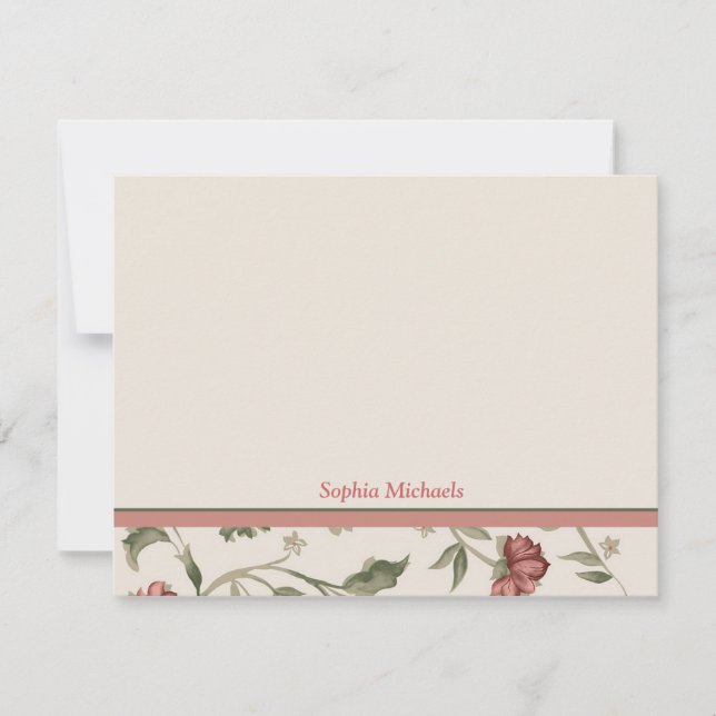 Heirloom Garden Personalized Stationery Note Card (Front)