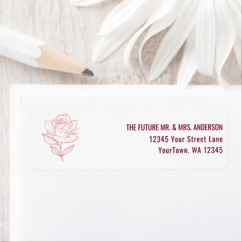 Heirloom Garden Wedding Burgundy Floral Return Label