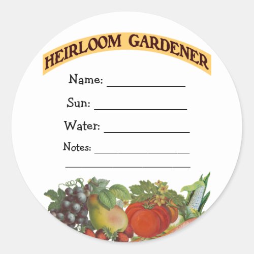 Heirloom Gardener Custom Seed Packet Stickers