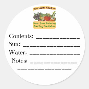 Heirloom Gardens Custom Seed Packet Labels
