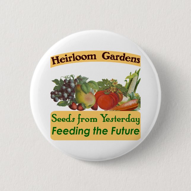 Heirloom Gardens Green Saying Button (Front)