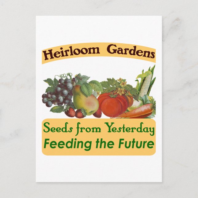 Heirloom Gardens Green Saying Postcard (Front)