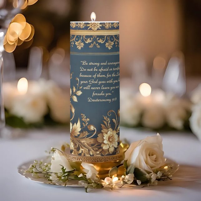 - Heirloom Grace Bible Verse Customizable  Pillar Candle (Creator Uploaded)