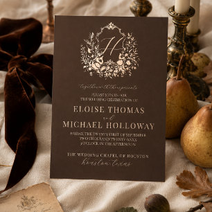 Heirloom Harvest Crest Fall Wedding Invitation Foil Invitation