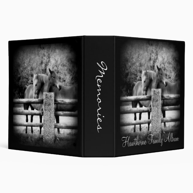 Heirloom Horses Hugging Ranch Family Photo Album 3 Ring Binder (Background)