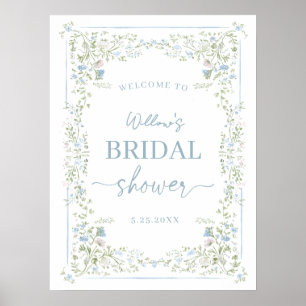 Heirloom Hydrangea Bridal Shower Welcome Poster