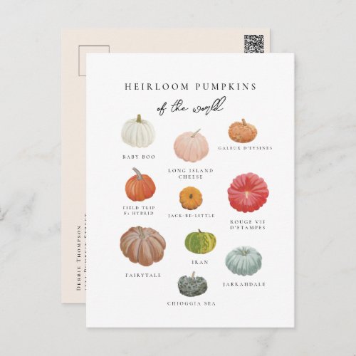 Heirloom Pumpkins Fall Postcard