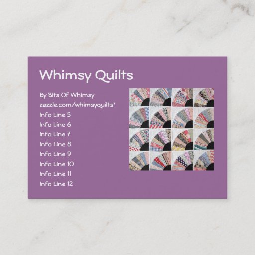 Customizable Heirloom Quilt Business Card Templates
