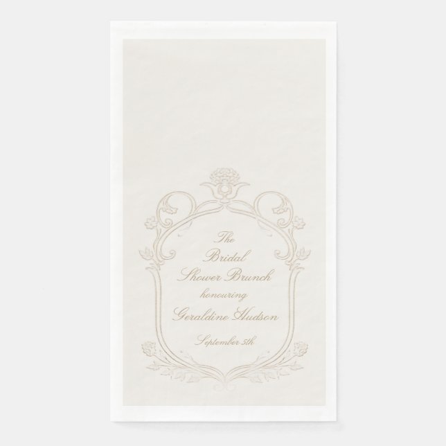 Heirloom Rococo Bridal Shower Brunch Paper Guest Towels (Front)
