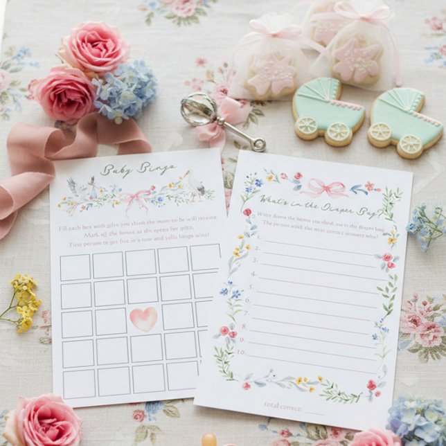 Heirloom Rose and Stork Baby Shower Games (Creator Uploaded)