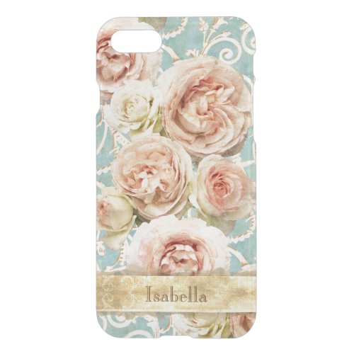 Heirloom Roses with Damask Personalized iPhone SE87 Case