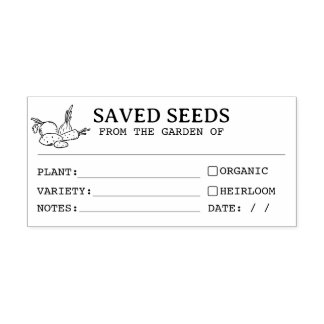 Heirloom Seed Saver Packet Rubber Stamp