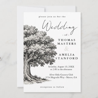Heirloom Southern Oak Wedding Invitation