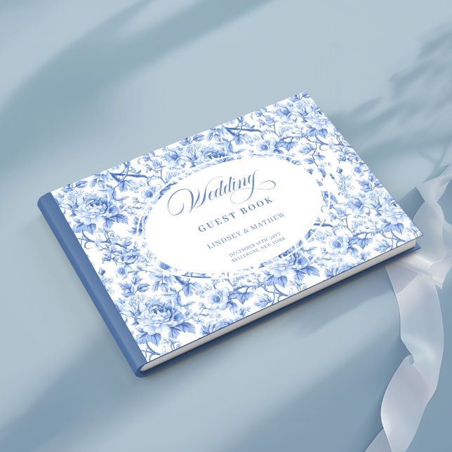 Heirloom Style Navy Roses Toile Guest Book (Heirloom Style Navy Roses Toile Guest Book)