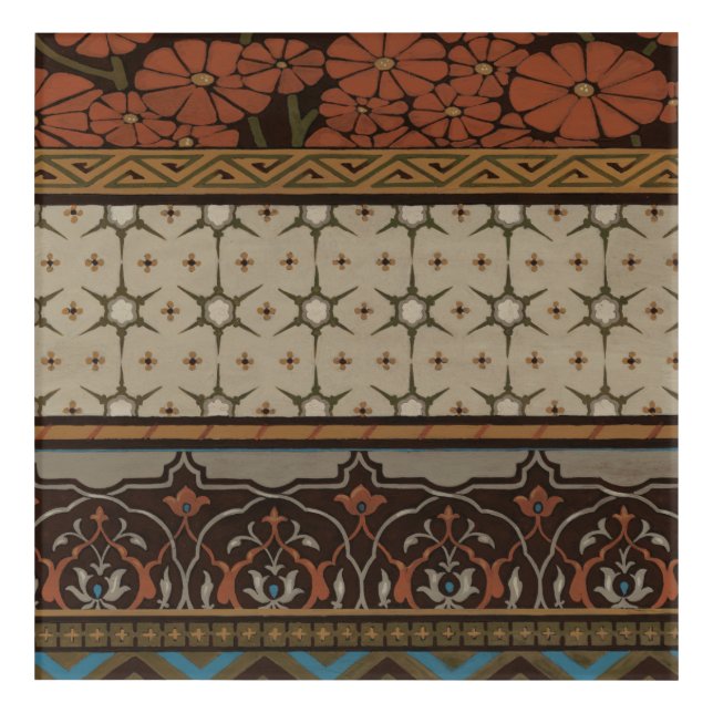 Heirloom Textile with Decorative Patterns Acrylic Print (Front)