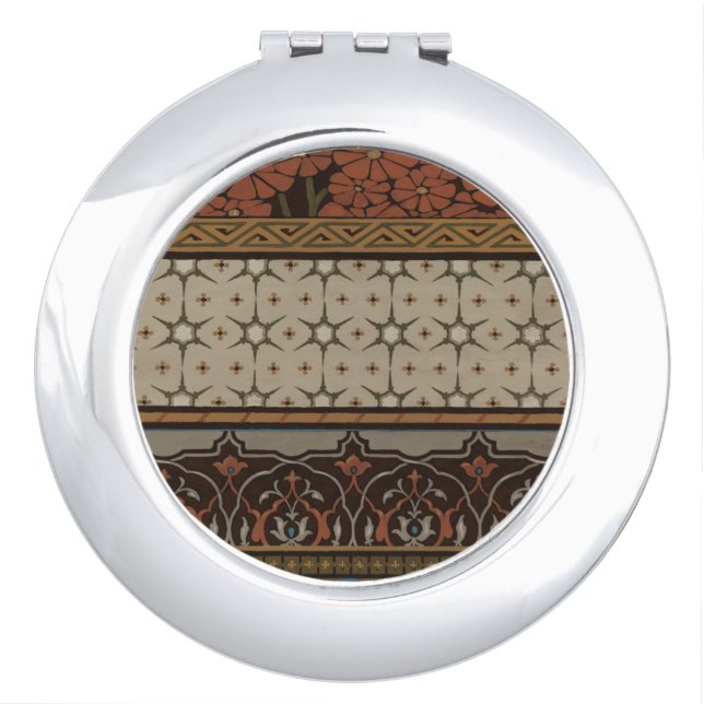 Heirloom Textile with Decorative Patterns Compact Mirror (Front)