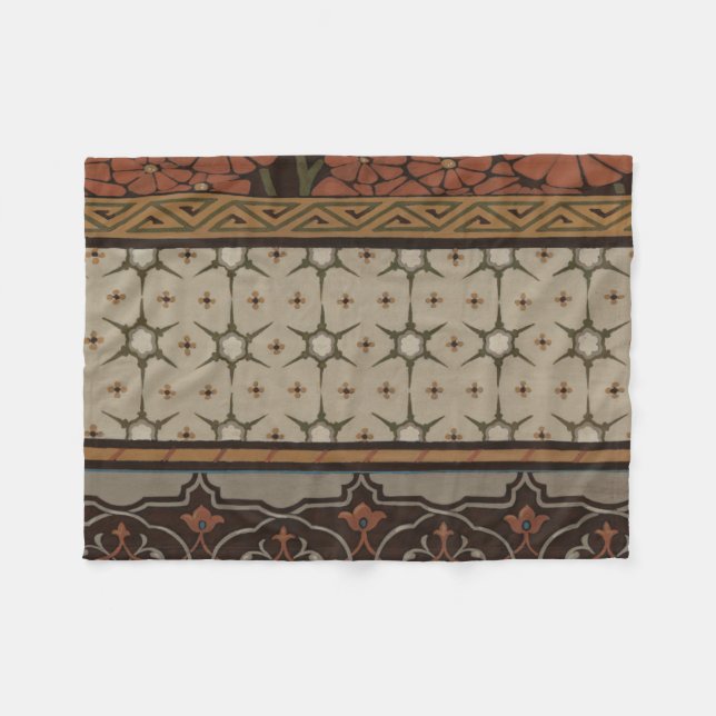 Heirloom Textile with Decorative Patterns Fleece Blanket (Front (Horizontal))