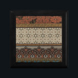 Heirloom Textile with Decorative Patterns Keepsake Box<br><div class="desc">Print of a decorative heirloom textile by June Erica Vess. Features floral patterns on a tan background. If you like earth tones and flowers this is the purchase for you!</div>