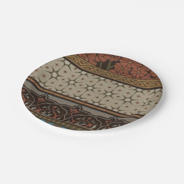 Heirloom Textile with Decorative Patterns Paper Plates (Angled)