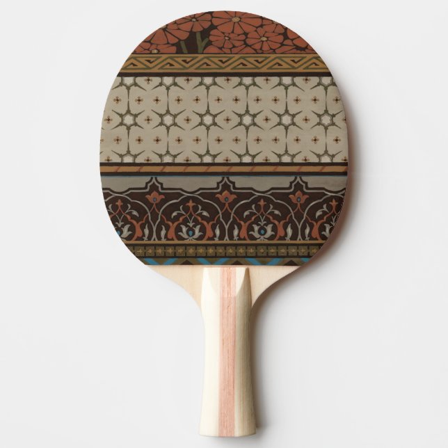 Heirloom Textile with Decorative Patterns Ping Pong Paddle (Front)