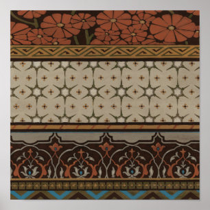 Heirloom Textile with Decorative Patterns Poster