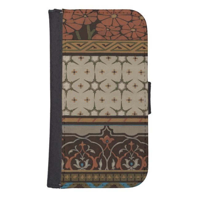 Heirloom Textile with Decorative Patterns Samsung Galaxy Wallet Case (Front)