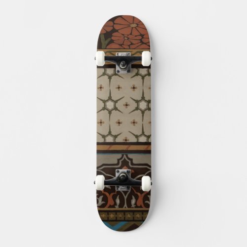 Heirloom Textile with Decorative Patterns Skateboard