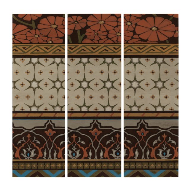 Heirloom Textile with Decorative Patterns Triptych (Front)