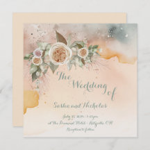 Heirloom Vintage Ivory Rose Watercolor Wedding