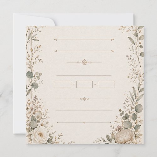 Heirloom Wedding Invitation with Refined Botanical