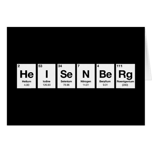 heisenberg elements science physics chemistry cards (Front Horizontal)