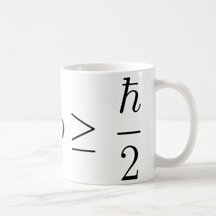Heisenberg uncertainty principle 2 coffee mugs