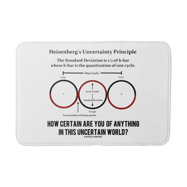 Heisenberg's Uncertainty Principle Physics Humor Bath Mat (Front)