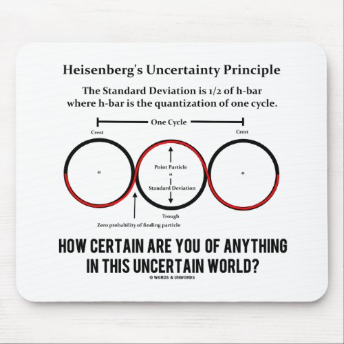 Heisenbergs Uncertainty Principle Physics Humor Mouse Pad