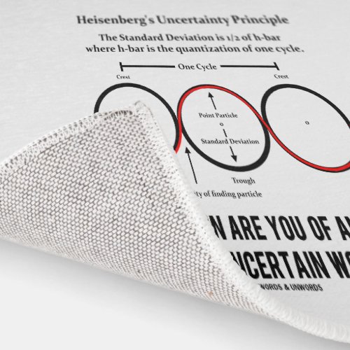 Heisenbergs Uncertainty Principle Physics Humor Rug