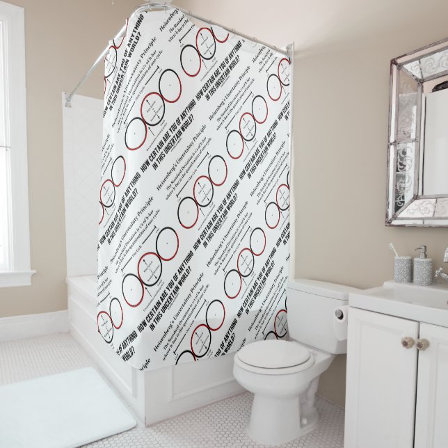 Heisenberg's Uncertainty Principle Physics Humor Shower Curtain (In Situ)